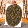 1PC The square-of Freemasonry printed blanket, al season lightweighsonry blanket home office outdoor nap multifuncsonry blanketional blanket