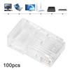 100pcs RJ45 Cat5E Modular Unshielded GoldPlated Networks Cable Connectors for Game Computers Router