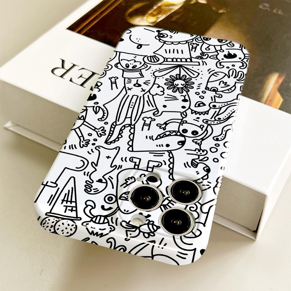 All-inclusive Film Phone Case Cartoon Fashion Design Hard Shell Full Cover Camera Protection Case for iPhone Samsung Xiaomi Poco Redmi