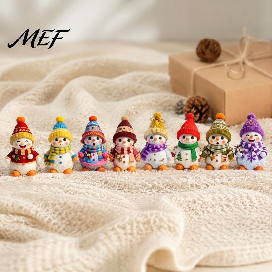 Xmas Gift Tags 16PCS Wooden Christmas Snowman Pendants, Colorful 2D Flat Hanging Ornaments, Festive Wall Knitted Hats And Scarves Decor Figures