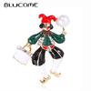 Christmas Clown Brooch Enamel Figure Corsage for Women Men Kids Sweater Bag Hijab Pins New Year Gift