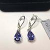 Серьги из стерлингового серебра 925 пробы с натуральным синим сапфиром, сертифицированные 4 карата, старинные