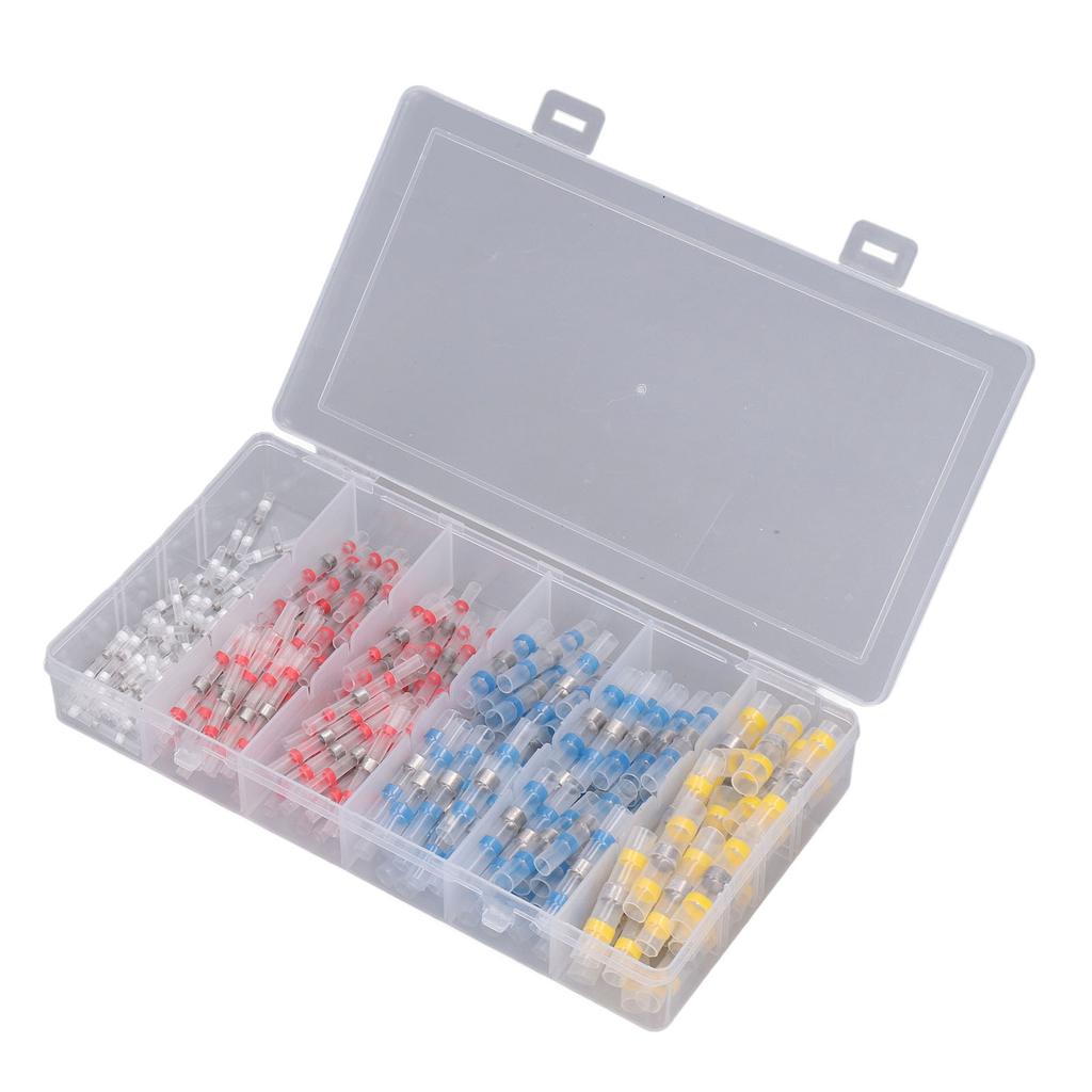 200 шт. термоусадочные провода соединительные клеммы стыковые обжимные водонепроницаемые изолированные набор