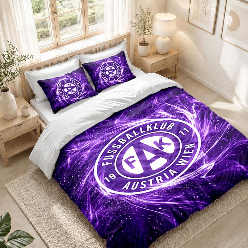 Bedding Set 1 Duvet Cover 2 Pillowcases Austria Wien FC Print Bedroom Home Decoration