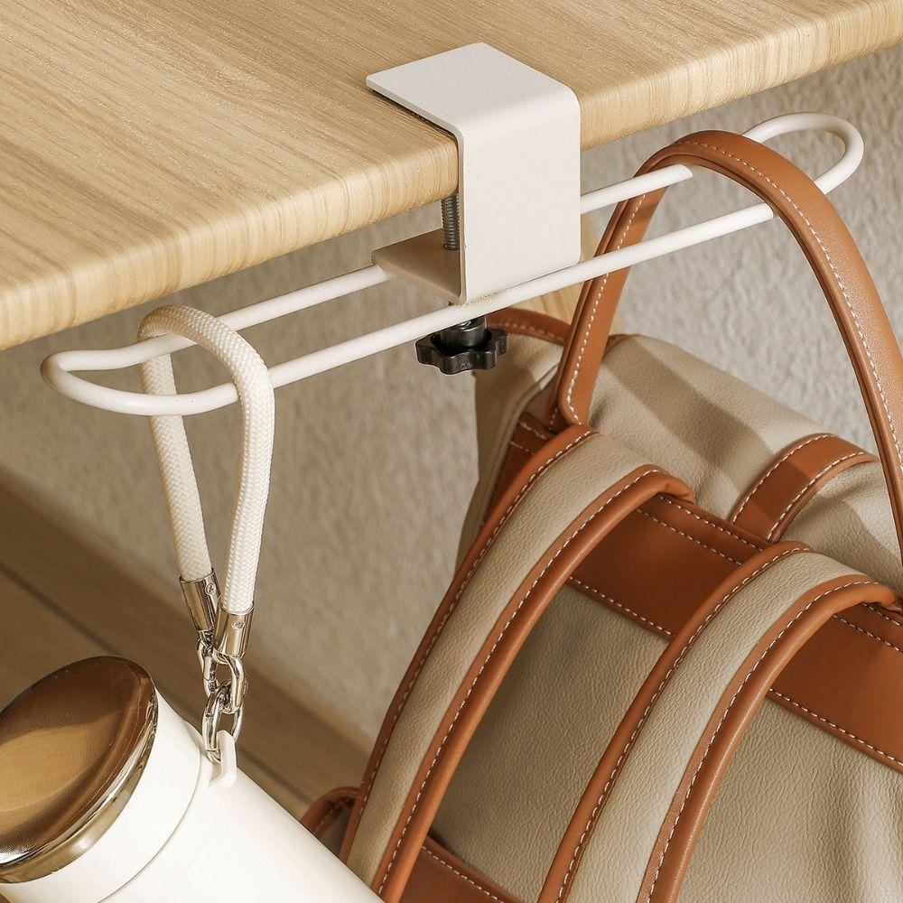 Clamp On Desk Side Hook Adjustable Table Backpack Holder New Desk Mounted Hook Home Office