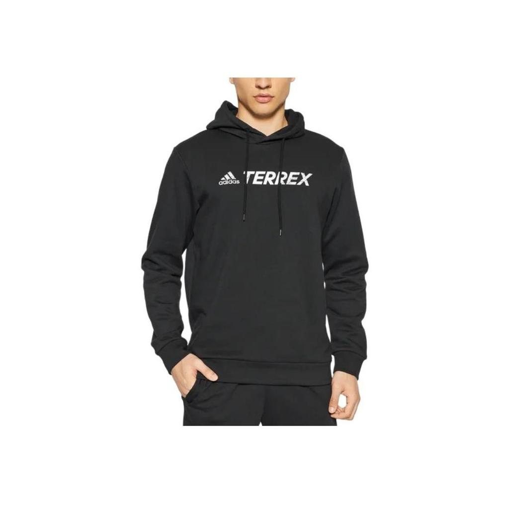 adidas Мужская черная с белым графическим логотипом толстовка Terrex GL6107
