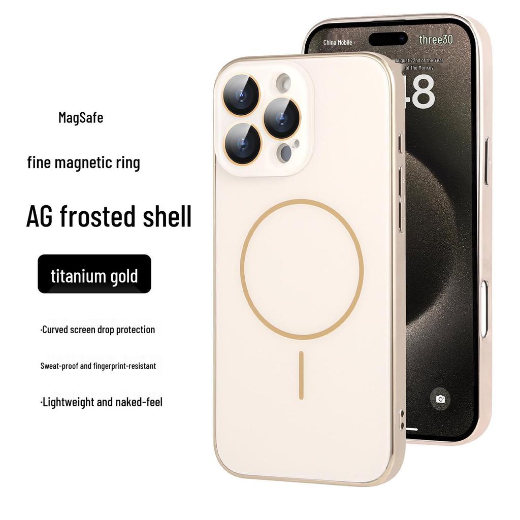 Магнитный чехол-кольцо Apple 16 Pro Max, матовый, с гальваническим покрытием, мягкий защитный чехол