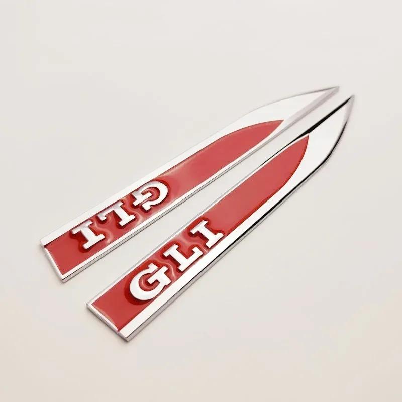 OPQ1 2026 Hot VOLKSWAGEN 1Pairs 3D Metal Car GLI Logo Letters Front Side Fender Badge Emblem Sticker For VW Sagitar Jetta GLI MK5 MK7