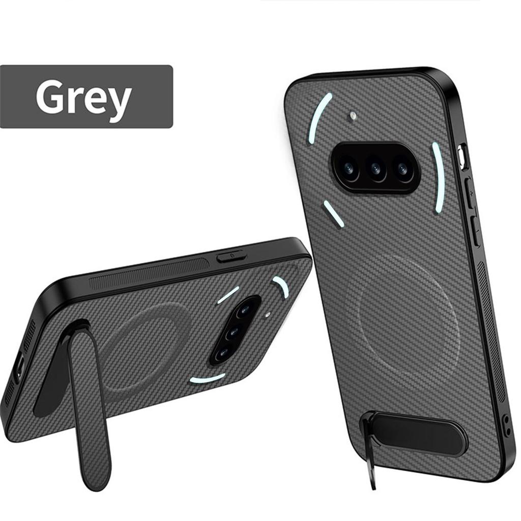 Чехол из ТПУ с текстурой углеродного волокна для Nothing Phone 3a, с подставкой под разными углами, мягкий защитный чехол
