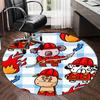 Firefighters Printed Round Rug Carpet Chair Rug Area Rug Entryway Doormats,for Office Chair Living Room Bedroom Kitchen Room.