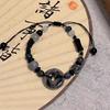 Highend Black Beaded Bracelet Exquisite Chinese Style Resin Stone