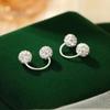 Banyan Tree S999 Silver U-shaped Diamond Ball Earrings for Women
