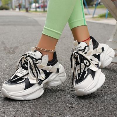 Модные женские кроссовки с амортизацией, сетчатые спортивные кроссовки для бега, уличная обувь на платформе, увеличивающая рост, женская повседневная обувь для ходьбы