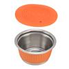 Stainless Steel Reusable Refillable Coffee Capsule Filter Cup with Tamper for Dolce GustoOrange