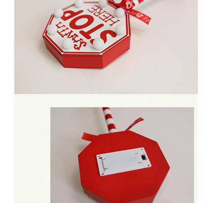 ABS Рождественский дорожный знак STOP Декоративный световой указатель Санта-Клауса для дома прикроватные тумбочки с открытой нижней кнопкой