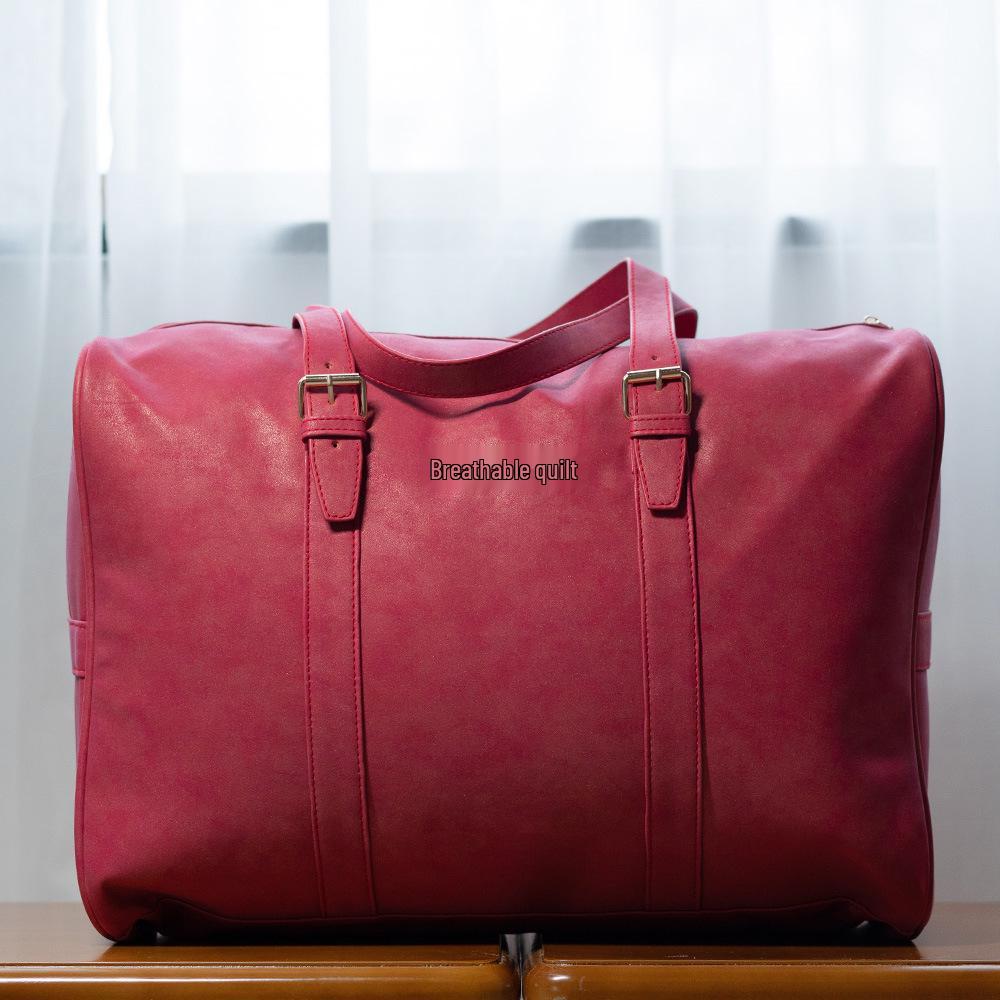 High-End Fuchsia PU Leather Gift Box Packaging for Quilts