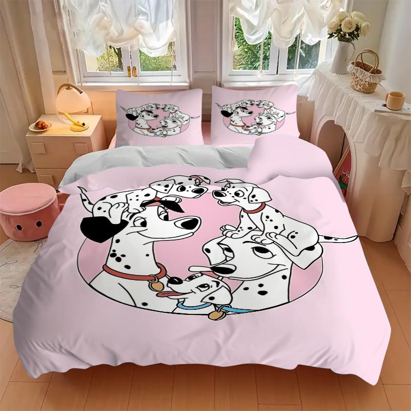 Dalmatian Dogs Circle Print 3Pcs Bedding Setduvet Cover With 2 Bedropillowcase Home Birthday Gift