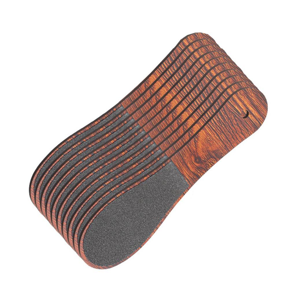 10Pcs Double Sided Wood Foot File with Hanging Hole Waterproof Dead Skin Pedicure Tool Easy To Clean Wet and Dry Use