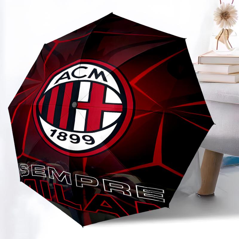 Printed Associazione Calcio Milan Printed Folding Umbrella,Outdoor,Leisure,And Travel Umbrella,Durable Umbrella Fabric,Birthday And Holiday Gift