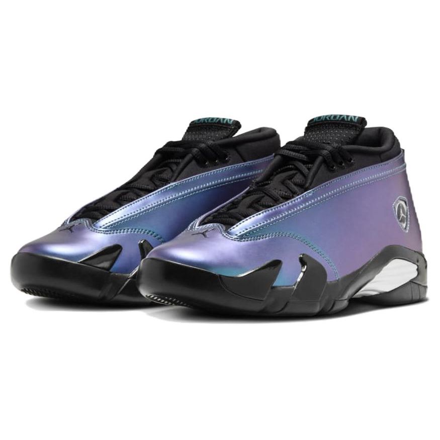 Женские кроссовки Air Jordan 14 Retro Low Love Letter Темно-бирюзовый минерал-бирюзовый металлик-серебристый DH4121-300