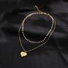 Новое простое многослойное ожерелье золотого цвета, колье с геометрическим кулоном в виде звезды и луны для женщин, колье-чокер, ювелирные аксессуары