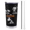 Snoopy Tumbler Mug Coffee Cup Convenience Store Cup Cold Insulation Water Bottle Direct Drinking Stainless Steel with Lid Portable Straw Character