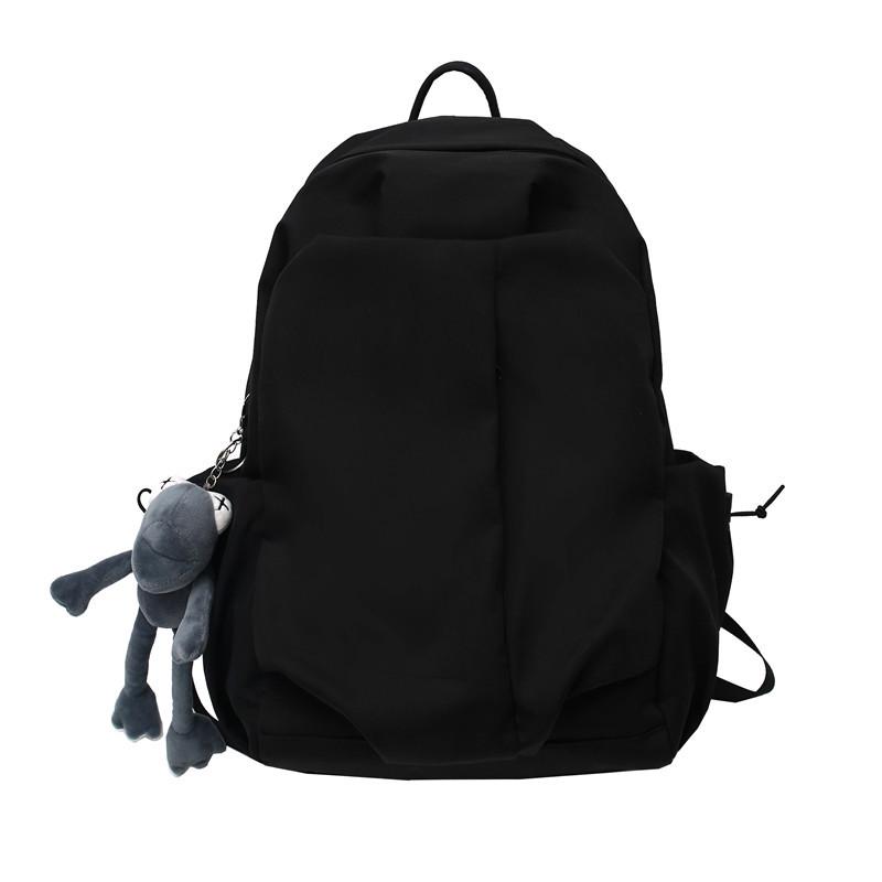 Модный легкий рюкзак в корейском стиле для студенток колледжа - однотонный, большой вместимости, идеально подходит для отдыха и путешествий