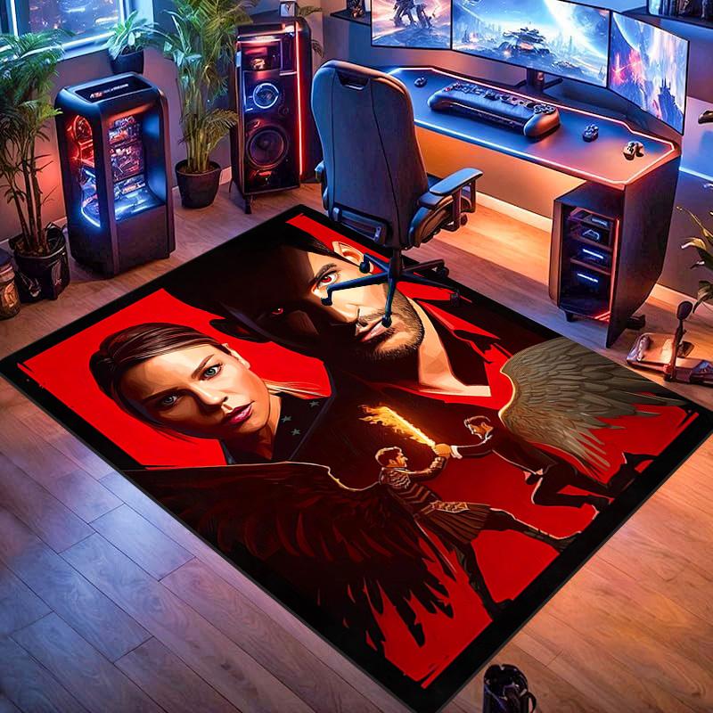 Fiery Romance: Love Amidst Flames carpet floor mats printing Fashion Protective pad Dormitory decoration