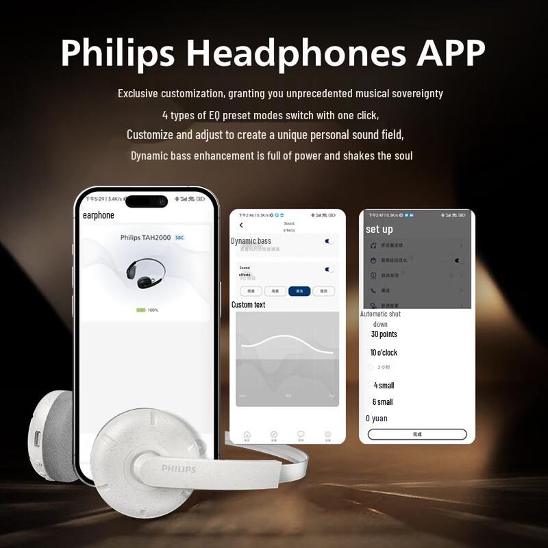Philips Динамические Bluetooth-наушники с усилением басов TAH2000