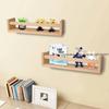 2Pcs Bookshelf Natural Wood Floating Wall Bookshelf for Kids Nursery Shelves for Wall Bathroom Decor Kitchen Spice Rack
