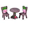 2/3Pcs Mini Table Chair DIY Craft Garden Landscape Flowers Plants Decor Ornament