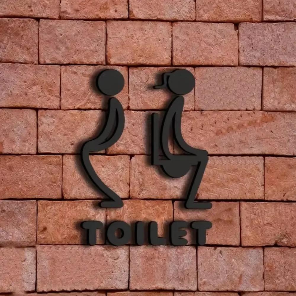 Шикарный акриловый знак для ванной комнаты - 3D-индикатор двери туалета для ресторанов, кафе и торговых центров - знак для мужской и женской ванной комнаты