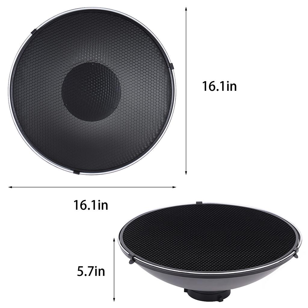 Studio Photography 41cm 16 Inch Speedlite Strobe Lighting Diffuser Beauty Dish Lampshade Bowens Mount with Reflector