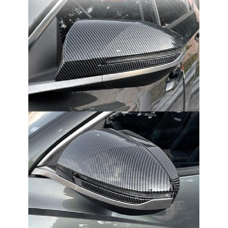 Pair Gloss ABS Carbon Fiber Car Side Mirror Cover Case For Hyundai Tucson 21-23
