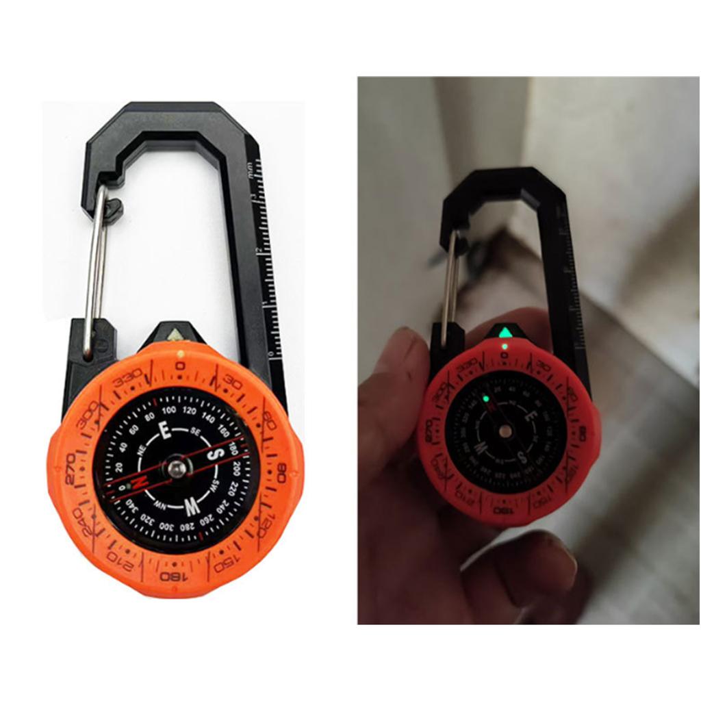 Водонепроницаемый карабин-компас, портативный, для активного отдыха, направляющий, маленький карманный компас, аксессуар для пешего туризма