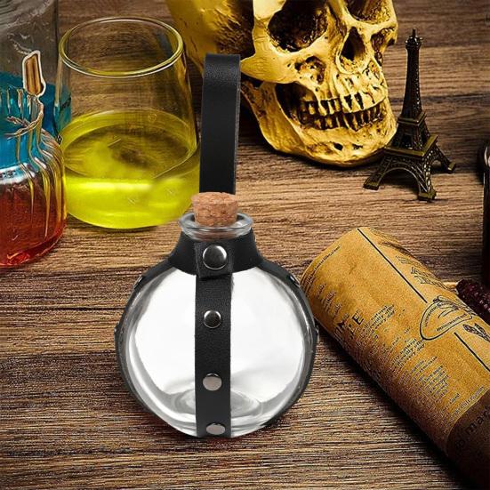 250 мл пробковая бутылка ведьмы-волшебника для Хэллоуина с поясом из искусственной кожи, одежда в стиле Ренессанс, средневековый аксессуар, декор для пояса, бутылка для зелья