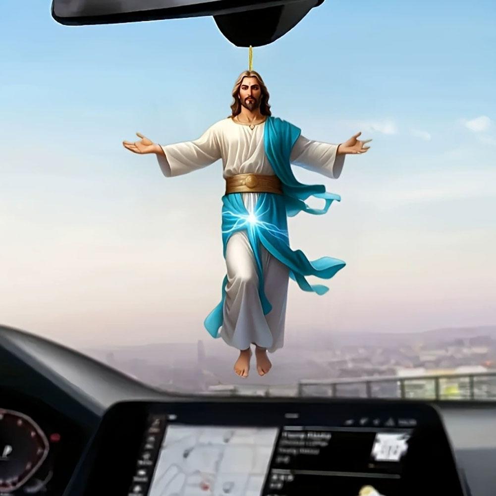 Acrylic Car Ornaments Divine Hanging Ornament, Cross For Car Mirror Hanging Christian Gifts For Men Women Xmas Gifts