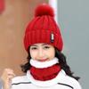 Keep Warm Winter Knitted Scarf Hat Thick Cycling Warm Wool Fashion Winter Hat Scarf Set  Girl