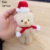 Brown White Christmas Bear Pendant Couple Hat Bear Handheld DIY Bear Cute Curly Bear  Bag Pendant