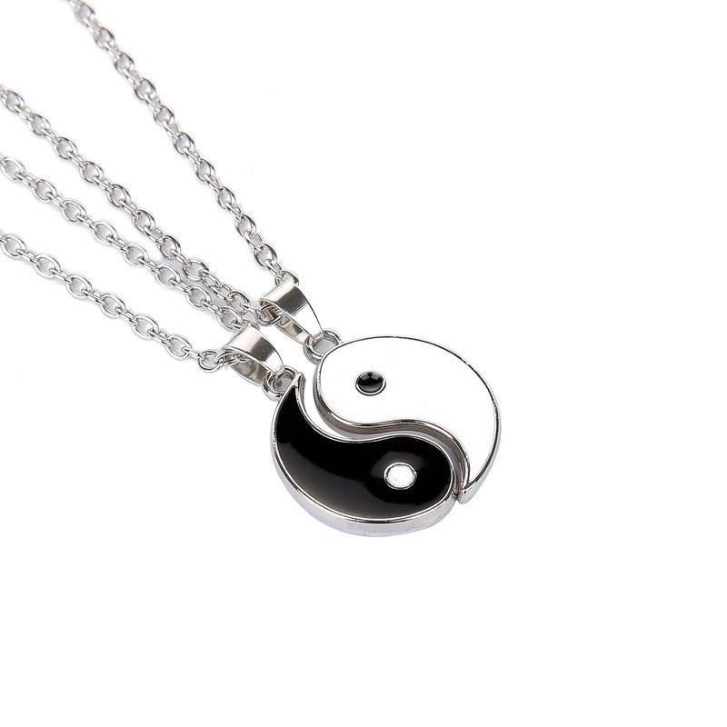 Chinese Style Tai Chi Bagua Yin Yang Pendant Necklace Set Unisex