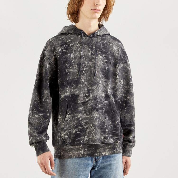 Толстовка Levis Tie-Dye Casual Hoodie Мужская толстовка с капюшоном черного цвета 38410-0001