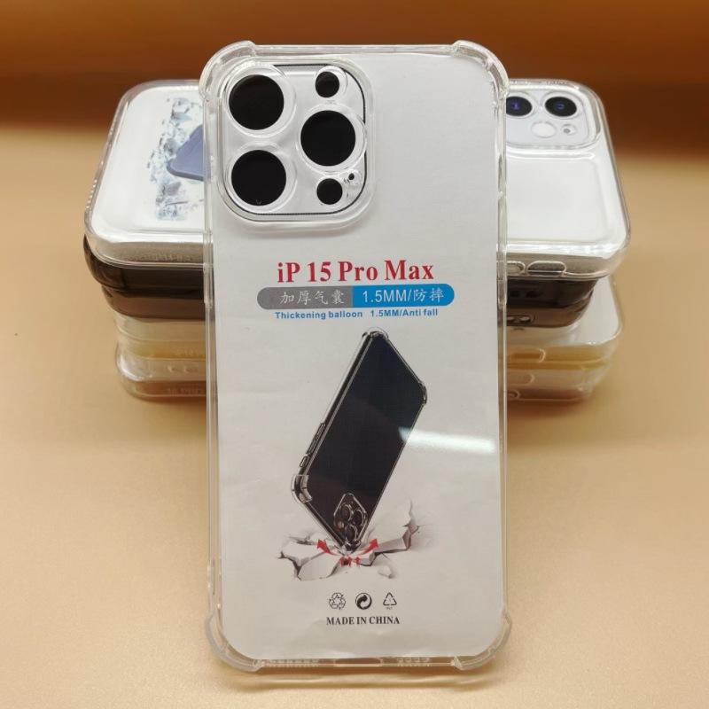 Новый прозрачный чехол для мобильного телефона iphone16 apple 15/14/13 promax четыре угла противоударный мелкое отверстие всесторонний мягкий чехол