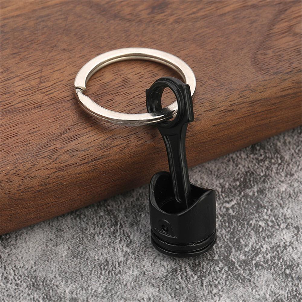 Unique Car Engine Piston Style Keychain Creative Metal Piston Model Keyring Keyfob Key Pendant Car Trinkets Accessories Gifts
