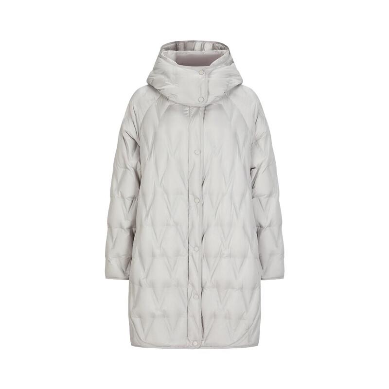 JIUZI Yadan Style Hooded Mid-Length White Goose Down Jacket