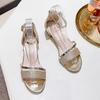 Модные женские сандалии 2025 Новые модные сандалии Низкий каблук Повседневная обувь Женская обувь с открытым носком Летняя Легкая Модная женская обувь Sandalias De Mujer