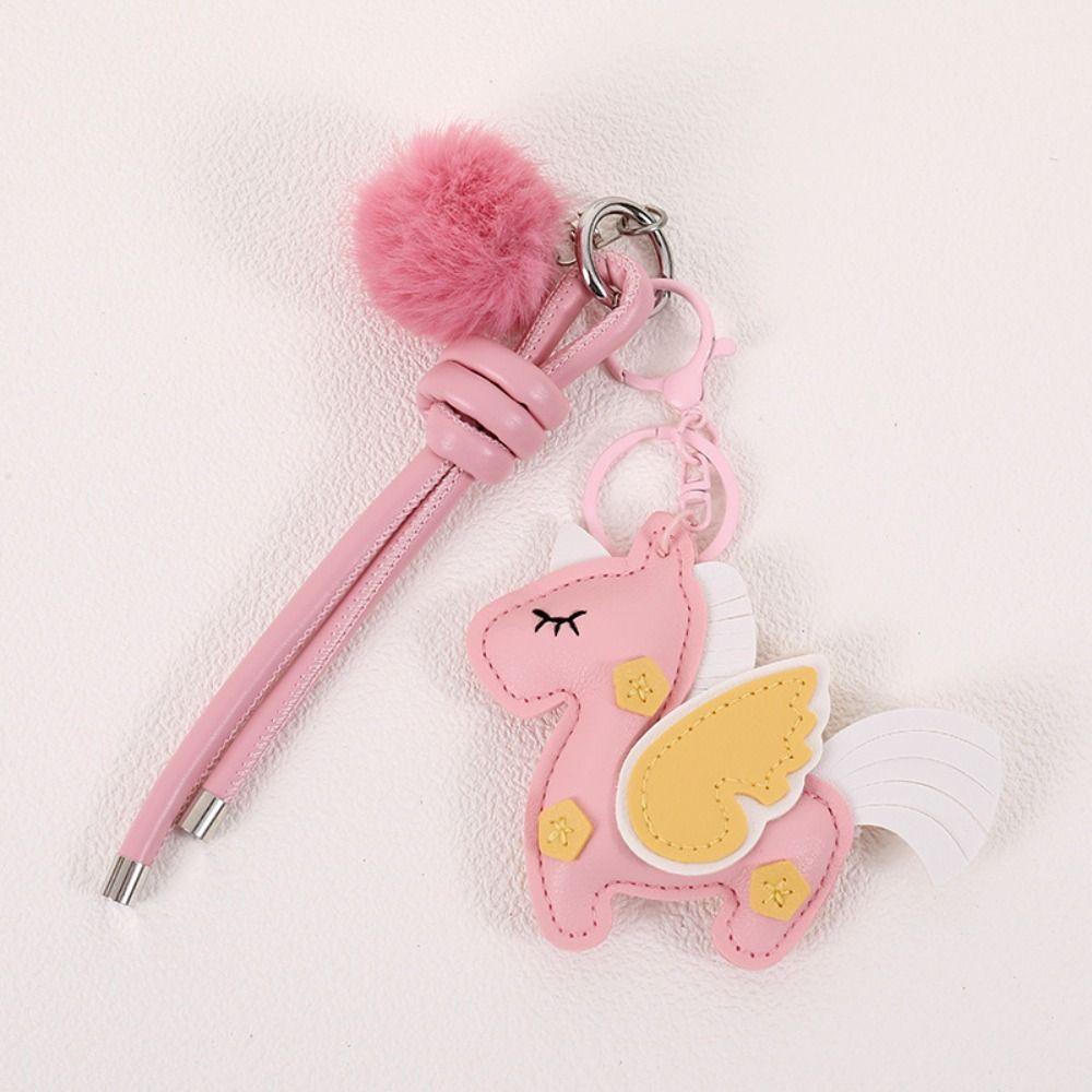 Cartoon Zodiac Pony Bag Pendant Elegant Chinese New Year Gift Kawaii Horse Keychain Birthday Gift