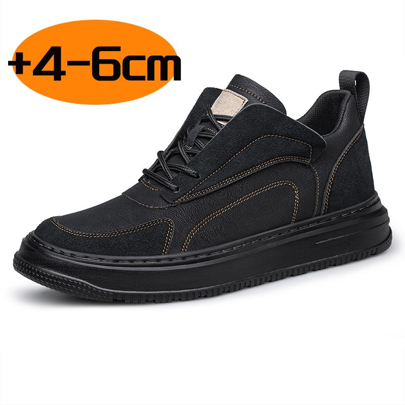 Повседневная обувь из натуральной кожи для мужчин, удобные кроссовки для ходьбы, легкие вулканизированные туфли с толстой подошвой, мужская обувь для скейтбординга