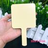 Low Moq Heart pink Shade Mirror for Makeup Custom logo Handle Makeup Colorful  Cosmetic Mirror