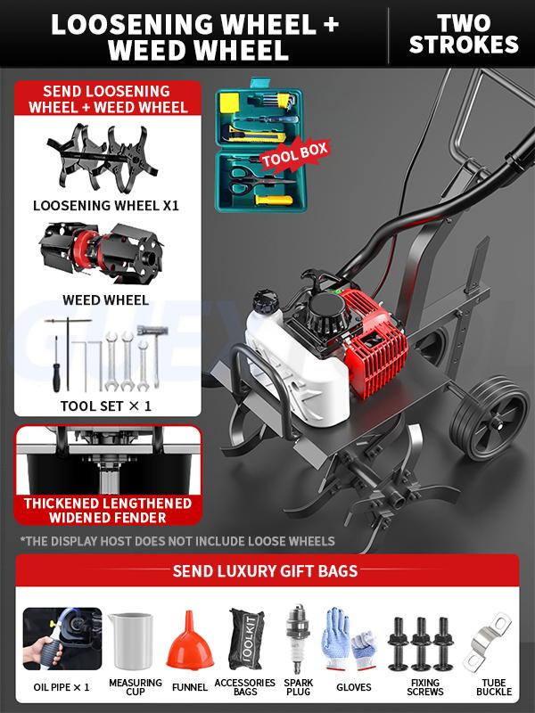 Микрокультиватор Малый сельскохозяйственный бензиновый роторный культиватор Бытовой сельскохозяйственный садовый инвентарь Микропочвообрабатывающая машина 8800 Вт 1200 мл