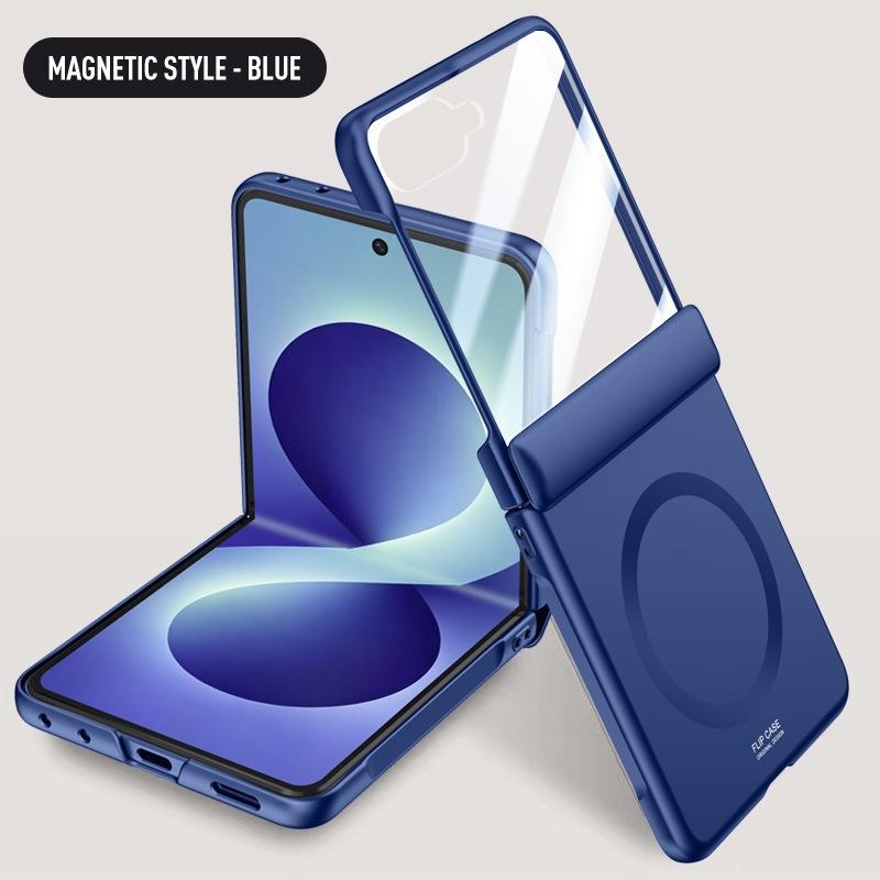 Применимо к чехлу для мобильного телефона Samsung ZFlip8, матовая, чувствительная к коже, с магнитной защелкой, zflip7, полностью закрывающий корпус, пленка, встроенная противоударная крышка